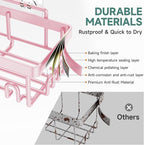 Veken Rustproof & Waterproof Shower Caddy 6-Pack, No Drilling Adhesive Shelves Rack with Soap Holder, Large Capacity Bathroom Organizers and Storage, Wall-Mounted Kitchen & Home Decor
