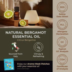 Gya Labs Bergamot Essential Oil - 0.34 Fl Oz - 100% Pure and Natural Bergamot Aromatherapy Essential Oil Uplifts Mood for Emotional Balance, Soothes Skin, Diffuser & Candle Making Scent