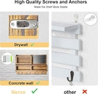 Key Holder for Wall, Mail Organizer Wall Mount with Key Hooks and Wallet Holder, Sunglasses Storage and Dog Leash Hanger, Decorative with 4 Double Hooks and Chalkboard
