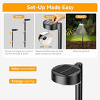4 Pack Solar Pathway Lights Outdoor, 12 Brighter LED Solar Lights Outdoor Waterproof, Up to 12 Hrs Modern Path Light for Yard Garden Walkway Driveway Lawn, Cool White