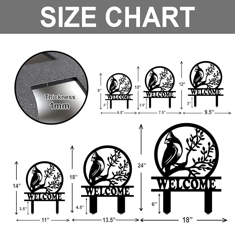 Personalized Name Garden Cardinal Metal Signs with Stake, Custom Family Name Yard Decor for Outdoor Outside, Cardinal Lawn Patio Stake Gardening Enthusiasts Grandmothers Gift