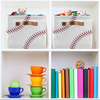 Storage Basket Bin Baseball Organizer Basket Collapsible Shelf Basket Cube with handle for Nursery Bedroom Bathroom