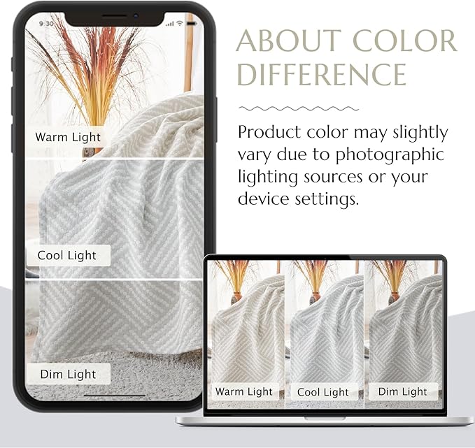 jinchan Boho 100% Cotton Blanket Muslin 50x60 Inches Lightweight 3-Layer Geometric Square Striped Pattern Reversible Quilt Throw Soft Breathable Comfy All Seasons for Couch Bed Decor, Light Grey