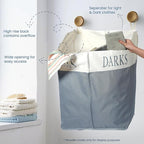 The Fine Living Co. X-Large Two Compartments Hanging Laundry Hamper with Over Door Hooks, Durable Space Saving Laundry Bag Storage with Bottom Zipper, Wide Open Top Dark/Light Compartment(25"x10"x31")