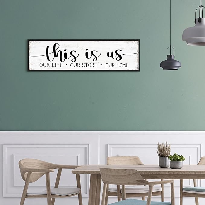 This Is Us Sign Wall Decor: Family Signs for Home Decor Living Room Wall Art Framed 16"x48"Large Farmhouse Rustic Home Sign Wall Decor Above Bed,Country Wall Plaques Hanging Master Bedroom Decor