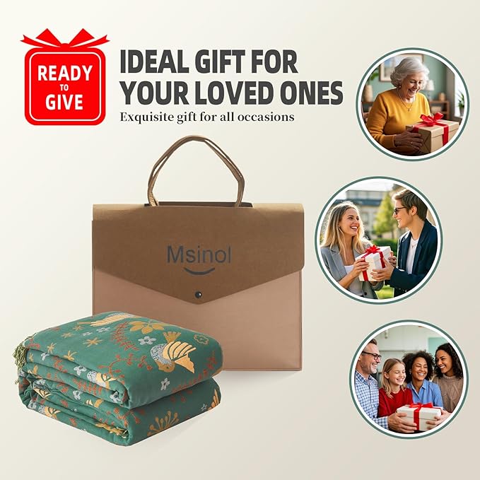 Cotton Throw Blanket Ultra Soft Bed Throw Reversible Queen Size Blanket for Bed Farmhouse Decor Sofa Cover Multifunctional use (60"x80",01-Cute Bird)