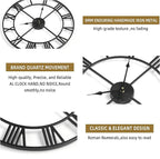 Large Wall Clock for Living Room Decor - 100cm/ 40 Inch Nearly Silent Non-Ticking Metal Wall Clocks Battery Operated, Vintage Decorative Modern Wall Clock for Bedroom, Office, Farmhouse Decor