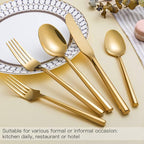 Gold Silverware Set Flatware Set Stainless Steel Cutlery Set Hexagon Handle Home Kitchen Daily Use 30 Pieces Service for 6