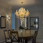 15 Light Crystal Chandelier Double Layer Flush Mount Ceiling Light Fixture with K9 Crystals for Living Room Dining Room Bedroom Luxury Hanging Lamp Lighting Fixtures