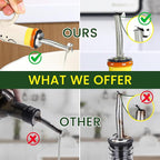 18 oz Ceramic Olive Oil Dispenser Bottle for Kitchen, Large Capacity Oli and Vinegar Cruet with Stainless Steel Spout, 540 ml Oil Container with Handle for Cooking Preventing, Vinegar Cruet