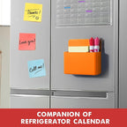 BEYGORM 2 Pack Plastics Magnetic Pen Holder for Refrigerator, Dry Erase Marker Holder for Whiteboard，Magnet School Locker Organizer Accessories, Pencil Cup, Pen Caddy, Classroom Organization(Orange)