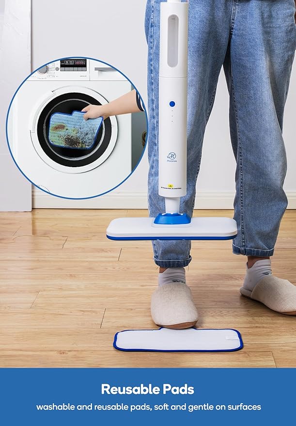 Steam Mop for Floor Cleaning,15-Second Setup,Chemical-Free Floor Steam Cleaner for Hardwood,Laminate,Tile&Greasy Spots.Ergonomic Design with Hands-Free Standing,3 Steam Settings,Reusable Washable Pads
