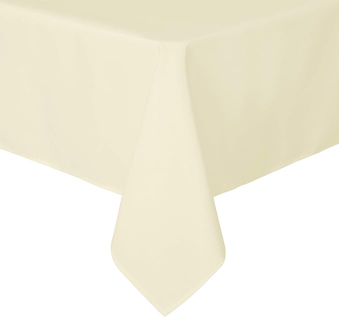 sancua Rectangle Tablecloth - 60 x 102 Inch - Stain and Wrinkle Resistant Washable Polyester Table Cloth, Decorative Fabric Table Cover for Dining Tables, Buffet Parties and Camping, Beige