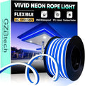 GZBtech Flexible LED Neon Rope Lights 33FT,AC 110-120V Waterproof Strip Light, 120 LEDs/M Cuttable Connectable Neon Lighting for Indoor Outdoor Home Decor/Commercial Building Use-Blue 10M