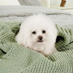 Amélie Home Chenille Knit Throw Blanket for Couch, Chevron Texture Decorative Soft Blanket for Sofa, Bed & Chair, 60"x80", Sage Green