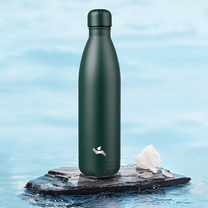 Insulated Water Bottles,25 oz Double Wall Stainless Steel Vacumm Metal Flask for Sports Travel,Army Green