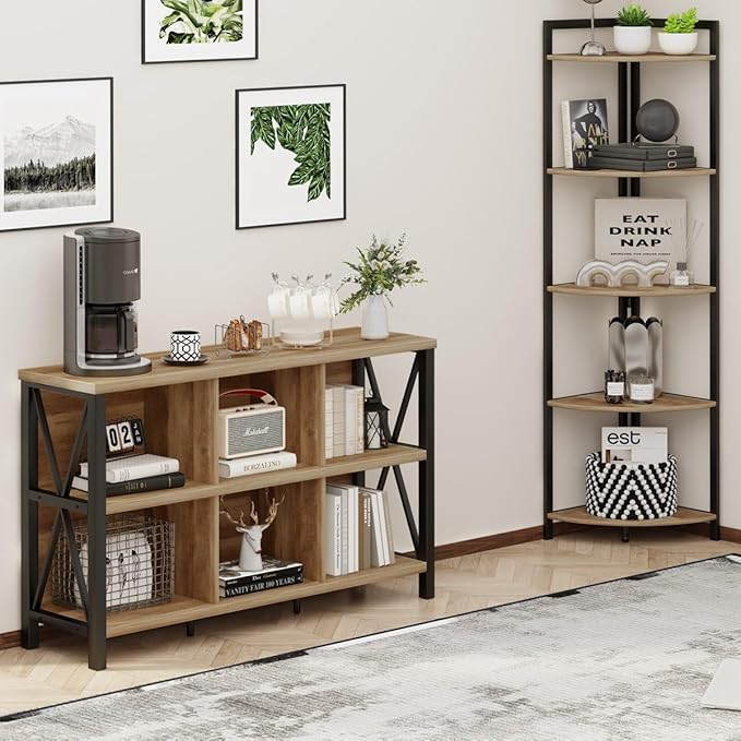 6 Cube Storage Organizer with Shelf - Industrial Bookcase by FATORRI