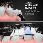AquaSonic Home Dental Center PRO – Brushing & Flossing Made Easy – Brush & Floss – Power Toothbrush & Water Flosser – Whiter Teeth & Healthier Gums – Black Series Pro+Oral Irrigator