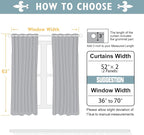 ChrisDowa Blackout Curtains 63 inches Long for Bedroom - 2 Panels Set Grommet Thermal Insulated Room Darkening Curtains for Living Room (Aqua, 52 x 63 Inch)