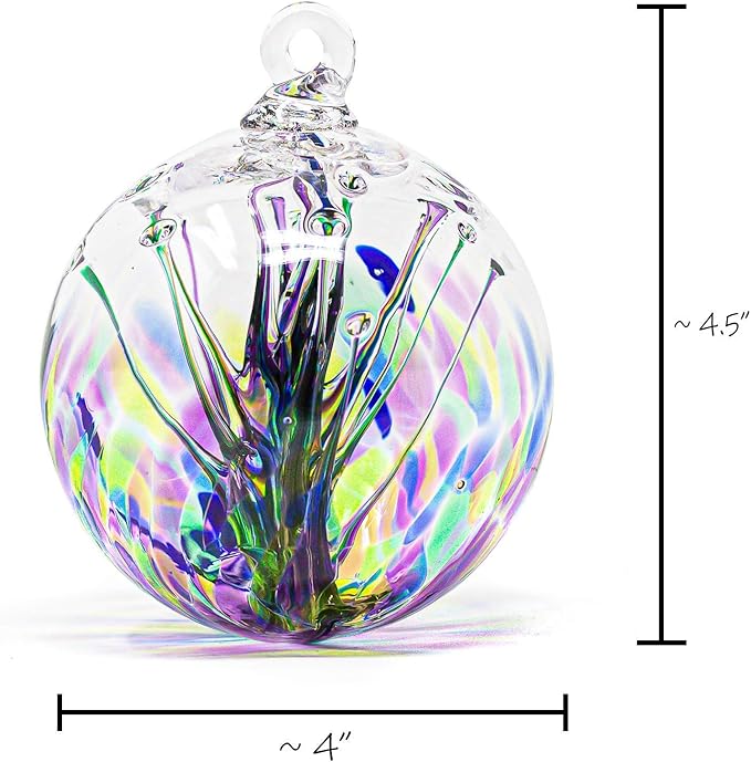 Luke Adams Handmade Glass Gazing Balls for Garden on Clearance – Hand Blown Glass Gazing Ball for Yard Décor – Decorative Garden Globe (Sea Sky Violet)