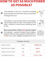 DOKIO 300W Portable Foldable Solar Panel Kit (21x40in, 17lb), with Separate Controller and Dual USB, Monocrystalline Charger for 12V Batteries, Power Stations, RV Camping Emergency Use