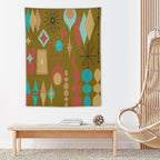 ICMOLYYENLO Boho Medieval Cat Tapestry, Abstract Atomic Starburst Geometric Aesthetic Art Wall Hanging For Bedroom Living Room Dormitory 60x80 Inches
