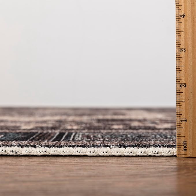 Keen Home Design 4x6 Rug - Machine Washable Area Rug with Non-Slip Backing, Ideal for Living Room, Dining Room, Bedroom - Vintage, Easy Clean, Durable, Low Pile Rug - (4' x 6')