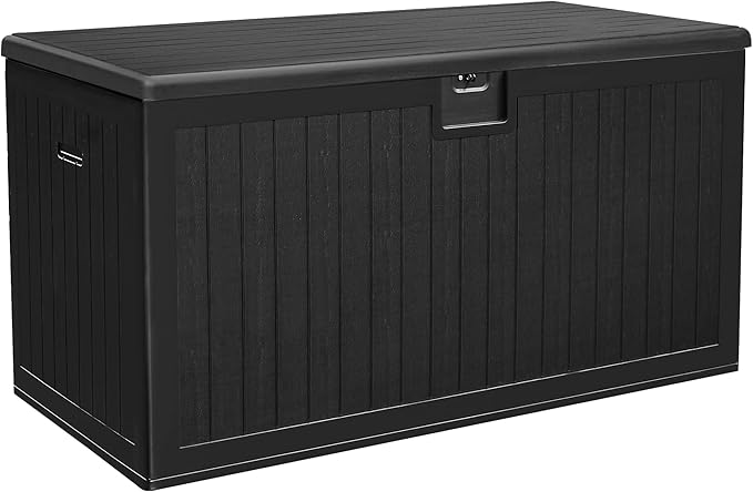 YITAHOME 150 Gallon Double-Wall Deck Box with Side Handles, Outdoor Large Storage for Patio Furniture Cushions, Garden Pool Accessories, Water Resistant & Lockable