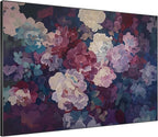 SIGNWIN 46"x60" Extra Large Framed Wall Art Bold Peony Bloom in Colorful Impressionist Style, Lush Floral for Home Living Room Bedroom Decor (Frame Assembly Required)