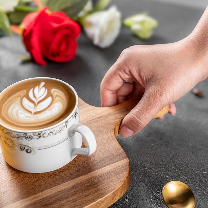 Acacia Wood Cutting Board - Wooden Kitchen Cutting Board for Meat, Cheese, Bread,Vegetables &Fruits- Charcuterie Board Cheese Serving Board with Handle,12" x 7”