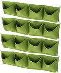 Atyhao Wall Plant Bag,4Pcs 4 Pocket Plant Grow Bag Wall Mounted Reusable Degradable Felt Garden Planter Herbs, Succulents Artificial Pl or Flowers. ()
