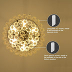 Modern Clear Glass Chandelier, 14" Round Crystal Dining Room Chandelier, Small Black Pendant Light Hanging Fixture for Bedroom, Kitchen Island Light Dimmable Ceiling Lighting Chandeliers for Bathroom