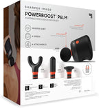 Sharper Image® Powerboost® Palm Portable Percussion Massager - 4 Attachments, 4 Speeds| Compact Full Body Back & Shoulder Mini Massage Gun| Deep Tissue Muscle Soreness Recovery| Wellness Gift