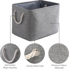 TcaFmac Organization and Storage Basket for Organizing - Large 2 Pack 16x12x12 inch Fabric Storage Cubes, Collapsible Storage Bins for Shelves Closet Gift Cloth Toy Books Baby (Grey)