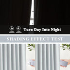 Vision Home Blue Gray Pinch Pleated Full Blackout Curtains Linen Blended Room Darkening Window Curtains 112 inch for Living Room Bedroom Thermal Insulated Pinch Pleat Drapes with Hooks 40" Wx112 Lx2