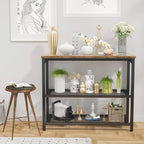 Ecoprsio Small Console Table, Sofa Table with Double Mesh Shelves, Industrial Entryway Table for Entryway, Hallway, Foyer, Front Hall, Sofa Couch, Living Room, Bar, Kitchen, 32 Inch, Rustic