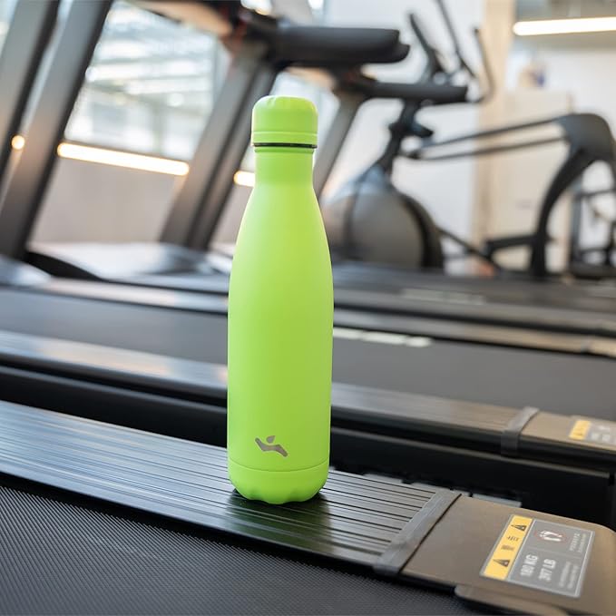 Insulated Water Bottles,17 oz Double Wall Stainless Steel Vacumm Metal Flask for Sports Travel,Green