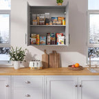 FIMELLO 30" Laundry Room Cabinets Wall Mounted, Ashen Gray