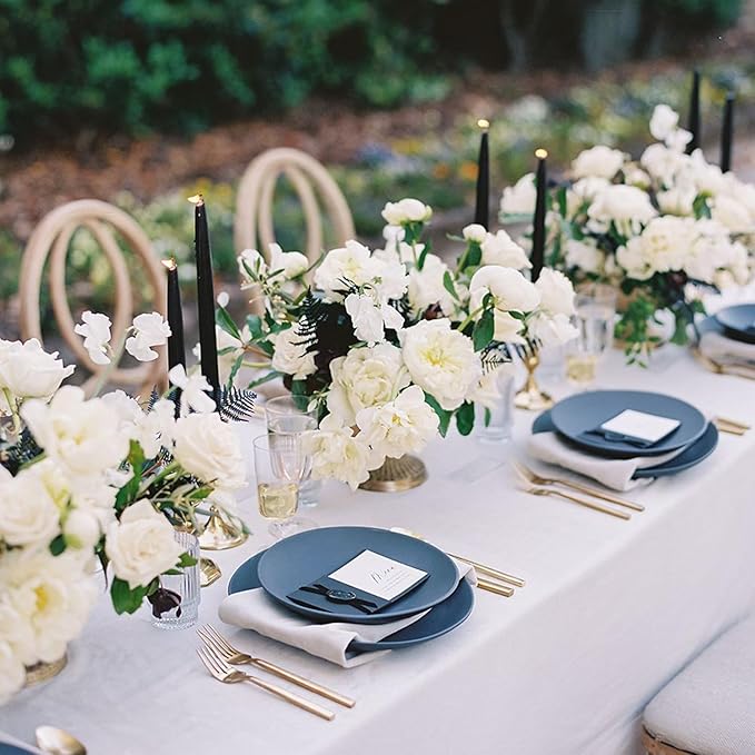 sancua 6 Pack White Tablecloth 60 x 84 Inch, Rectangle Table Cloth for 4ft Tables - Stain and Wrinkle Resistant Washable Polyester Table Cover for Dining Wedding Banquet Party Buffet Restaurant