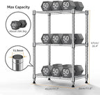 450 lbs Wire Storage Shelving 3-Tier Utility Shelving Unit Steel Organizer Wire Rack for Home,Kitchen,Office,Chrome(11.8" D x 17.7" W x 26.4" H)