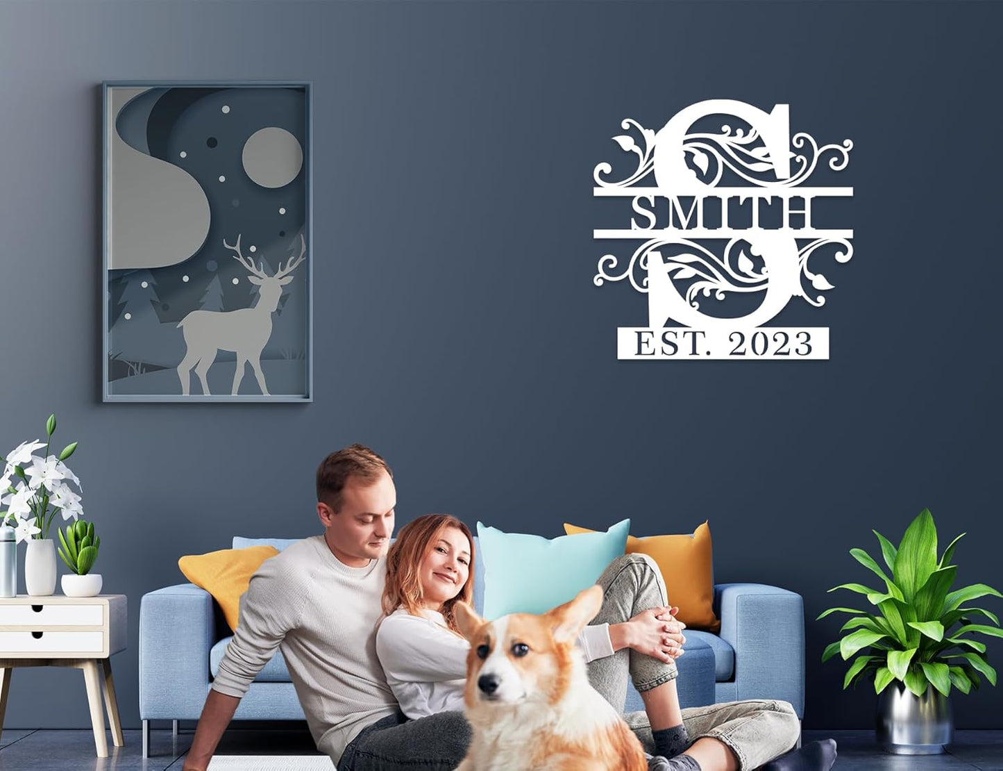 Custom Metal Name Sign | Personalized Metal Signs | Split Letter Monogram Wall Decor | Last Name Sign | Family Name Sign | Anniversary Wedding Gift | Outdoor Metal Art | Housewarming Gift