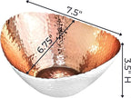 Monarch Abode Hand Hammered Decorative Bowl for Home Decor, 7.5-Inch White and Copper Plated – Key Bowl for Entryway Table, Catch All, Decorative Fruit Basin, Key Holder, Bowls for Home Decor