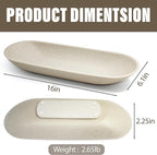 Large Decorative Bowl for Home Decor - Long Dough Bowl with Anti Slip Base for Table Centerpieces - Beige Minimalist Design Dough Decor Bowl for Coffee Table, Dining Table Centerpiece