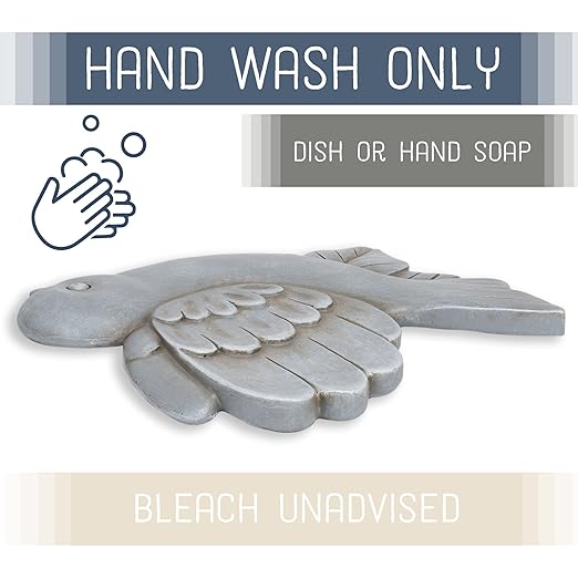 NAT & Jules Animal Character Shaped Dimensional Indoor Outdoor 11 inch Cast Resin Decorative Garden Stepping Stone, Patio, Walkway Sculpture Yard Art, Stone Grey Bluebird