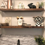 URBANDI, Rustic Floating Shelves, Set of 2, Hidden Bracket, Solid Wood, Heavy Duty, Wall Mounted Shelves, (Provincial, 36Wx8D)