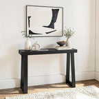 Plank+Beam Solid Wood Console Table, 46.25 Inch, Sofa Table, Narrow Entryway Table for Hallway, Behind The Couch, Living Room, Foyer, Easy Assembly, Black