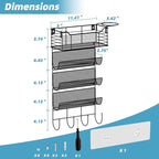 VITVITI Metal Hair Tool Organizer Wall Mount, Hair Dryer Holder with 4 Tier Shelf Basket Hooks, Bathroom Hair Styling Tool Organizer for Curling Iron/Blow Dryer/Straightener, Matte Black