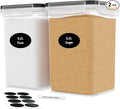 DWËLLZA KITCHEN Large Flour Sugar Storage Containers Set of 2; 175 FL. oz - 5.2L Plastic Airtight Food Storage Containers with Lids for Kitchen Pantry Organization - Food Containers, Labels & Marker