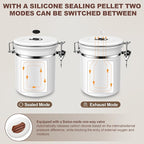 ShanSon Coffee Canister Airtight Coffee Container Stainless Steel Coffee Bean Storage Container with Scoop Coffee Canister for Beans Grounds Sugar Flour Tea Cereal,22OZ, White