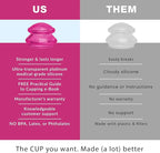Silicone Cupping Therapy Set Professional Massage Cupping Cups for Cupping Therapy 4 Cup Kit for Massage, Myofascial Release, Cellulite Reduction (Lure Pink)